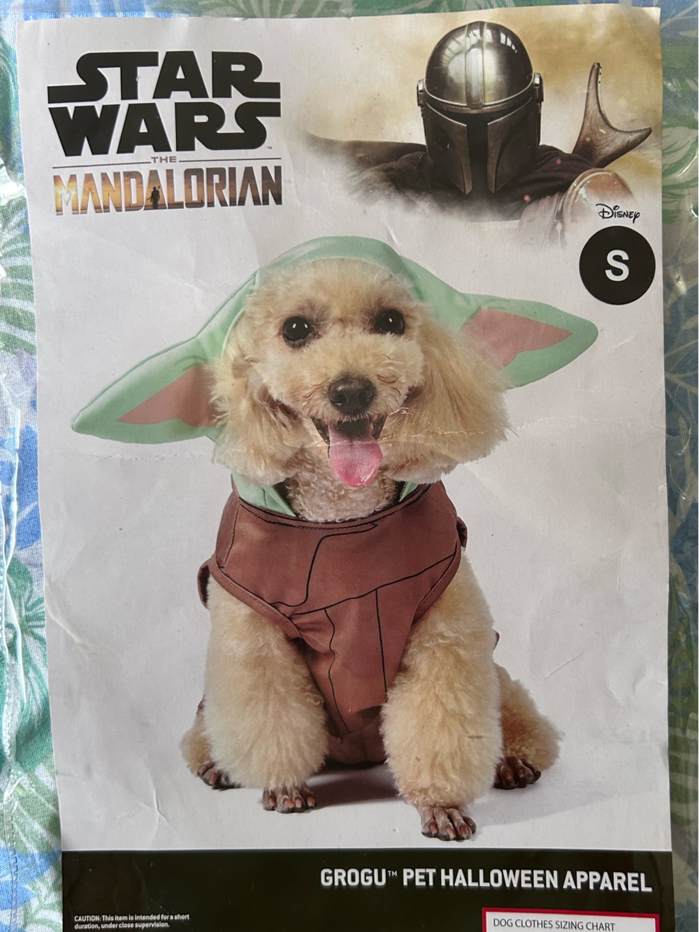 Disney Star Wars The Mandalorian Grogu Pet Halloween Costume Hoodie Size Small